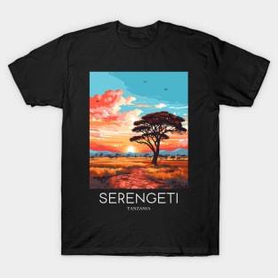 A Pop Art Travel Print of the Serengeti National Park - Tanzania T-Shirt